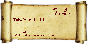 Tabár Lili névjegykártya