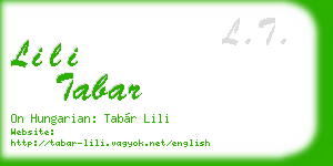 lili tabar business card